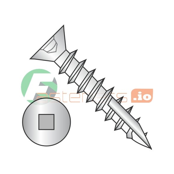 Newport Fasteners Wood Screw, #8, 5/8 in, Zinc Plated Steel Flat Head Square Drive, 8000 PK 346902 - main
